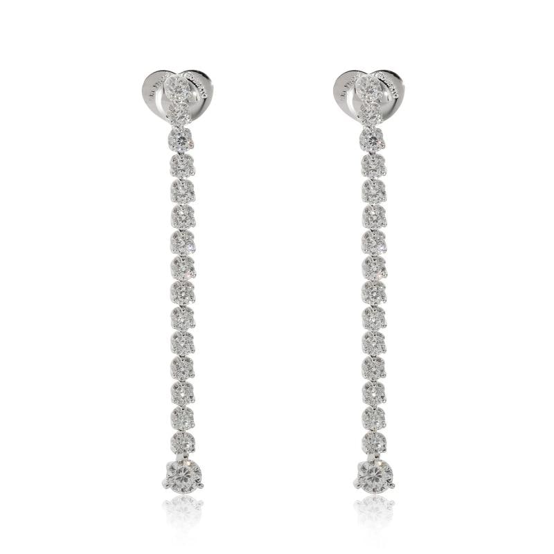 Roberto Coin Cento Tulip Drop Diamond Earrings in 18k White Gold 4 1/5 Ctw: Condition: Pre-owned - Good,Shape: Round Brilliant,Item Length: 60 mm,Country of Origin: Italy,Side Stone Type: Diamond,Side Stone Weight (cts): 4.23,Metal Purity: 18k,With Original Box/Packaging: