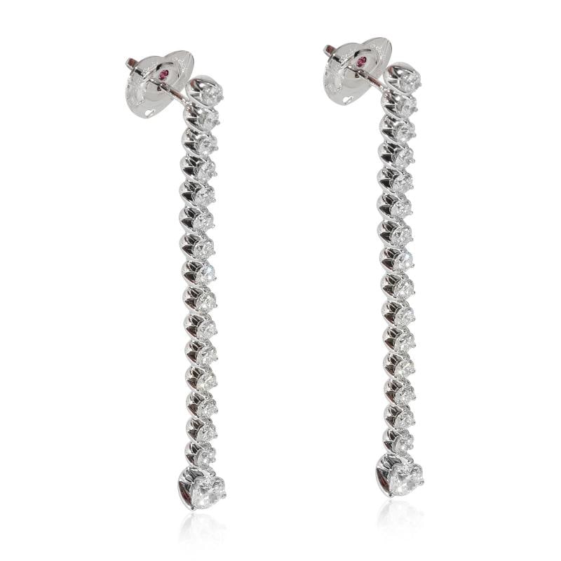 Roberto Coin Cento Tulip Drop Diamond Earrings in 18k White Gold 4 1/5 Ctw - 2