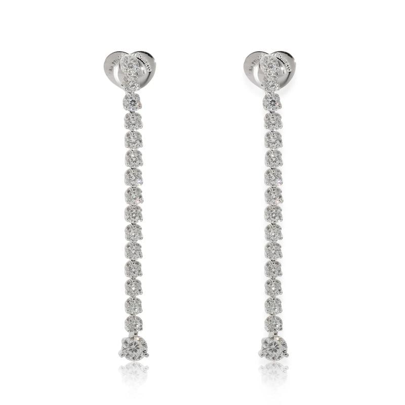 Roberto Coin Cento Tulip Drop Diamond Earrings in 18k White Gold 4 1/5 Ctw - 3