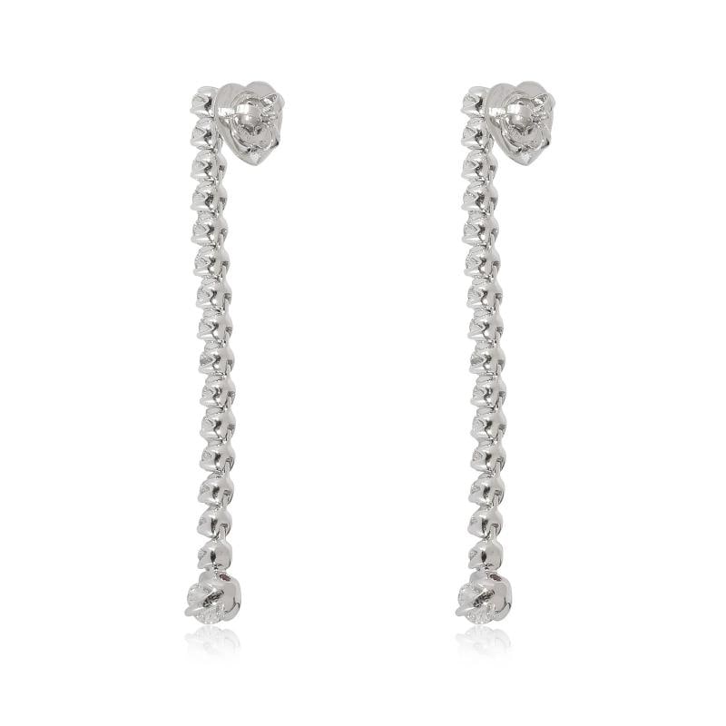 Roberto Coin Cento Tulip Drop Diamond Earrings in 18k White Gold 4 1/5 Ctw - 4