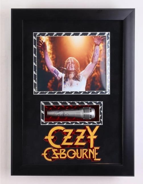 Ozzy Osbourne Signed Microphone Custom Framed JSA COA Black Sabbath Crazy Train: Industry: Music,Signed: Yes,Autograph Authentication: James Spence (JSA),Object Type: Guitar & Guitar Pick,Original/Reproduction: Original,Country of Origin: United States Signer: Ozzy Osbourne (Black