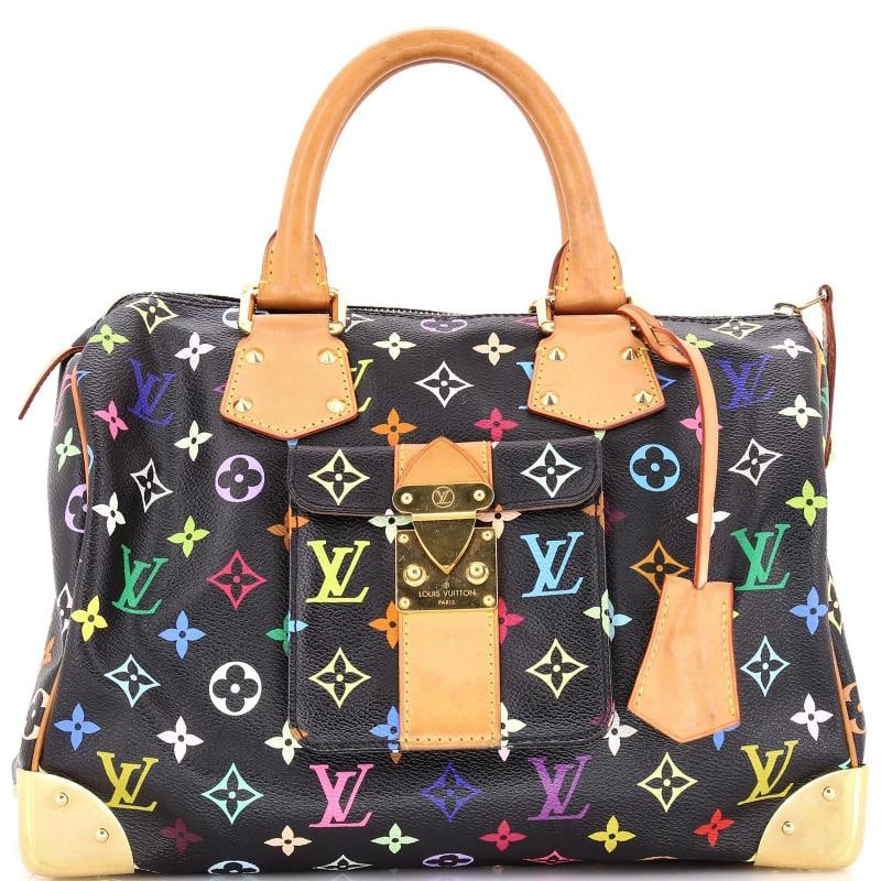 Louis Vuitton Speedy Handbag Monogram Multicolor 30: Accessories: Keys, Clochette Measurements: Handle Drop 3.5", Height 8", Width 12", Depth 7", Strap Drop 19.5-23". Condition: Pre-owned - Fair,Brand: Louis Vuitton,Exterior Material: Canvas