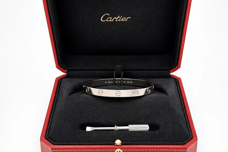 Cartier LOVE 18k White Gold Classic Model Bracelet Size 16 Box - 2