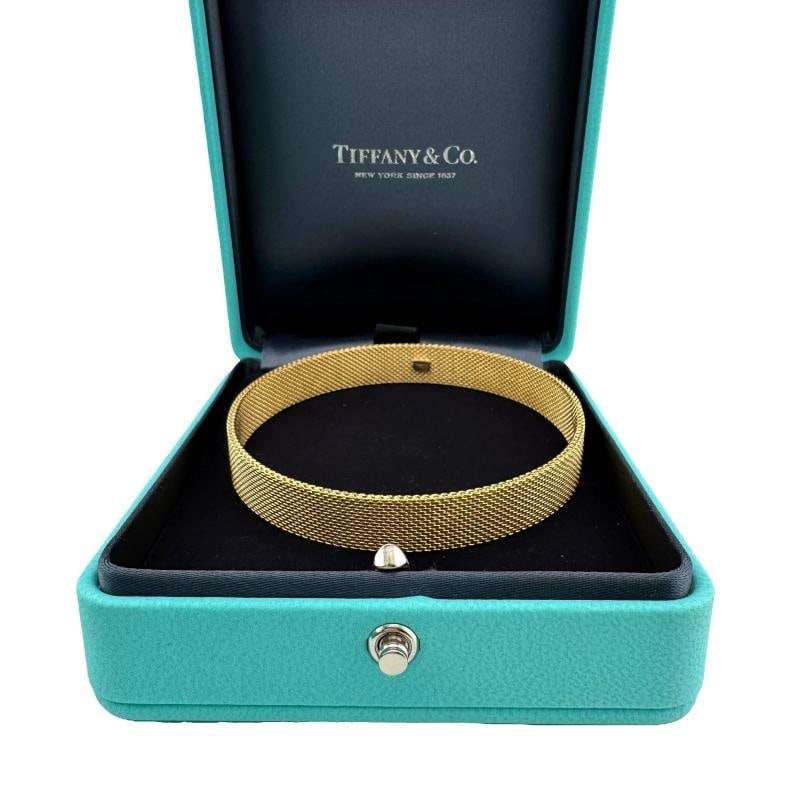 Tiffany & Co Somerset Mesh 18k Yellow Gold Bangle - 11