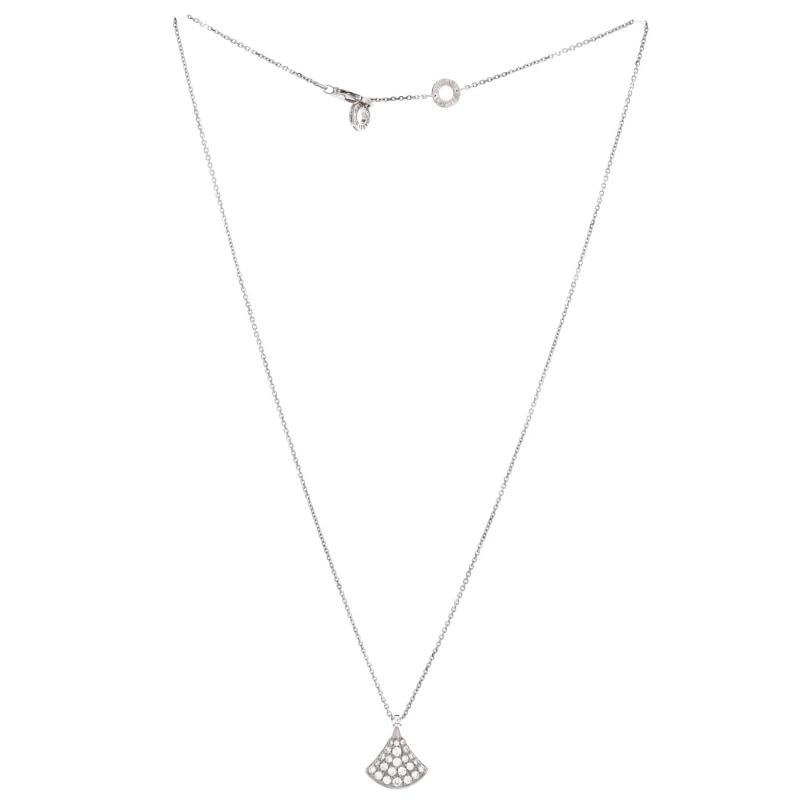 Bvlgari Divas' Dream Pendant Necklace 18K White Gold with Pave Diamonds Small - 3