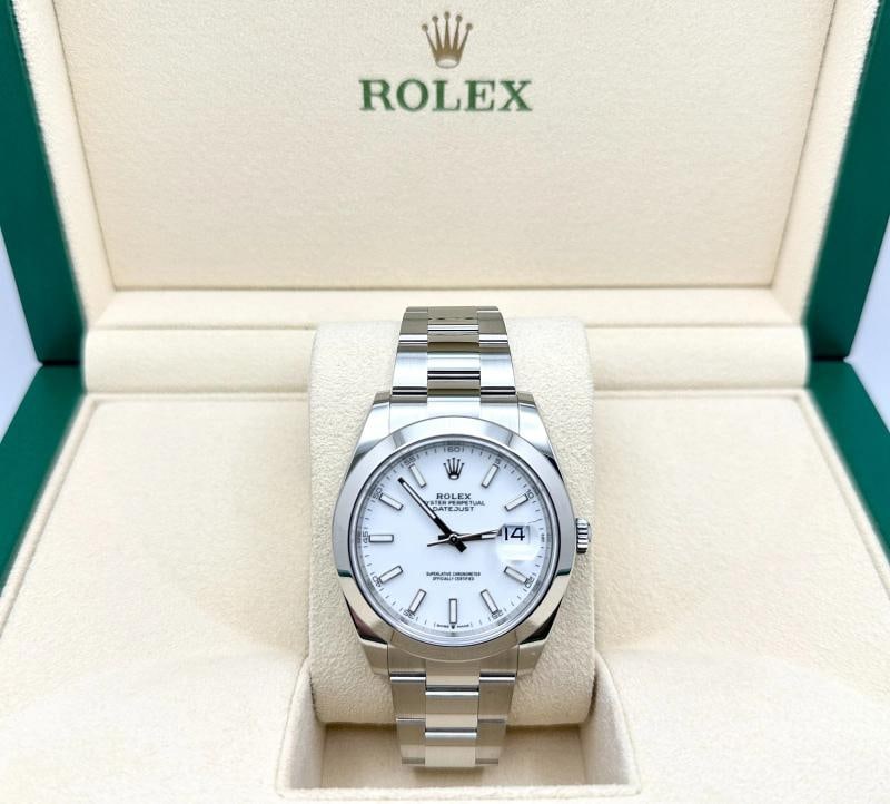 2023 Rolex Datejust 41 126300 White Dial Stainless Steel Box Paper - 2