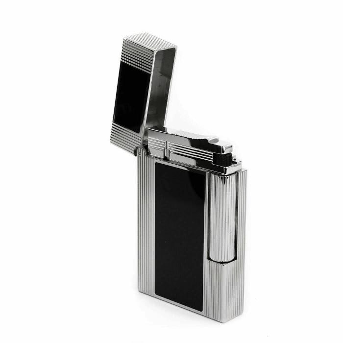 S.T. Dupont Line 2, Palladium & Black Lacquer Lighter (New In Box) - 2