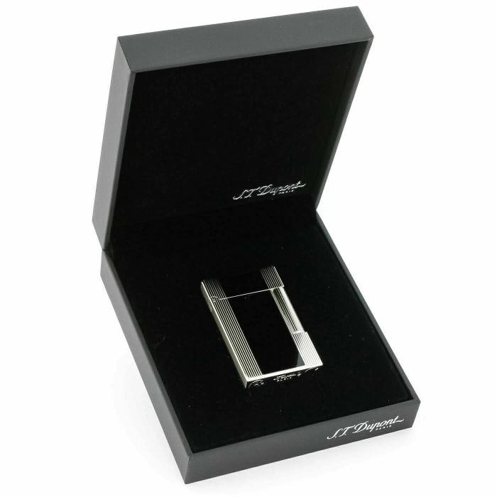 S.T. Dupont Line 2, Palladium & Black Lacquer Lighter (New In Box) - 3
