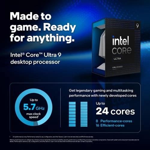 Intel Core Ultra 9 Desktop Processor 285K - 24 cores (8 P-cores + 16 E-cores) - 4