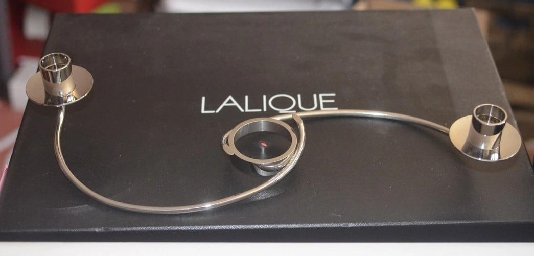 LALIQUE Crystal Candel Holder~(13.7" x 16.2"W) - 3