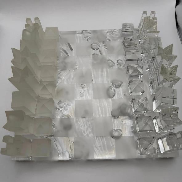RARE~ ST. LOUIS France LIMITED EDITION Crsytal Chess Set~(Board Measures 12.5Ã¢â̵ - 2