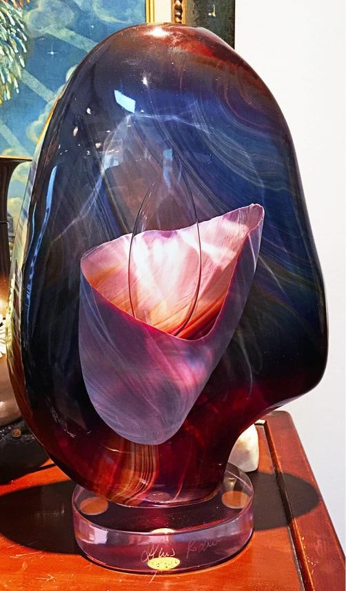 Dino Rosin Signed Murano Glass Sculpture~(14"H x 12"W): Country of Origin: Italy