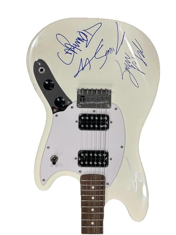 Motley Crue: Tommy Lee, Nikki Sixx, Vince Neil, and Mick Mars Signed Guitar (JSA) - 2