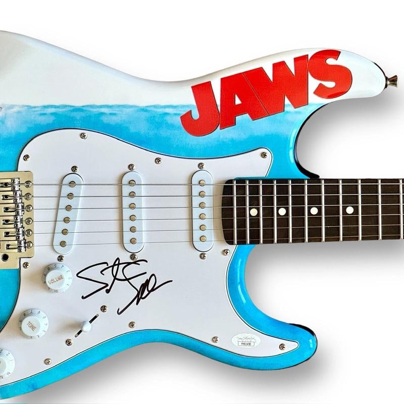 Steven Spielberg Signed Custom Guitar JAWS (JSA) - 2