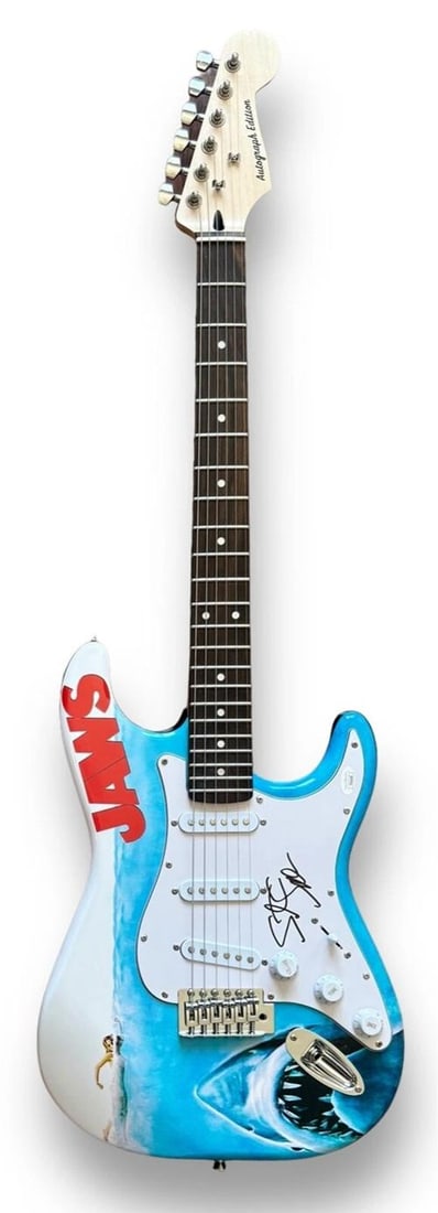 Steven Spielberg Signed Custom Guitar JAWS (JSA) - 3