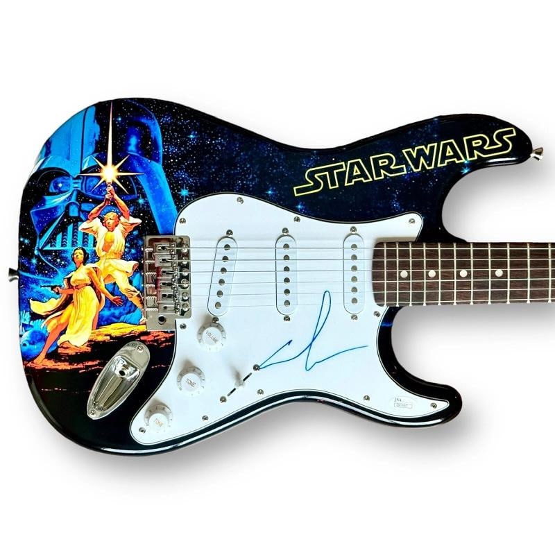 George Lucas Signed Custom Guitar STAR WARS (JSA): Industry: Movies,Movie: Star Wars: A New Hope,Signed by: George Lucas,Signed: Yes,Autograph Authentication: James Spence (JSA),Original/Reproduction: Original,Country of Origin: United States