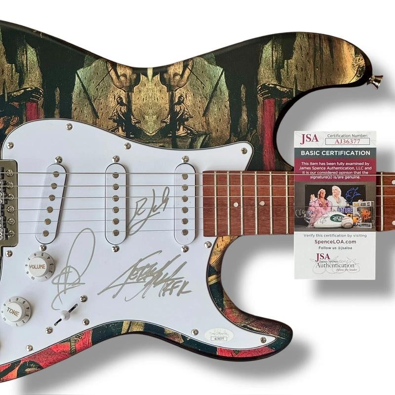 SLAYER: Kerry King, Tom Araya & Dave Lombardo Signed Custom Guitar (JSA) - 2