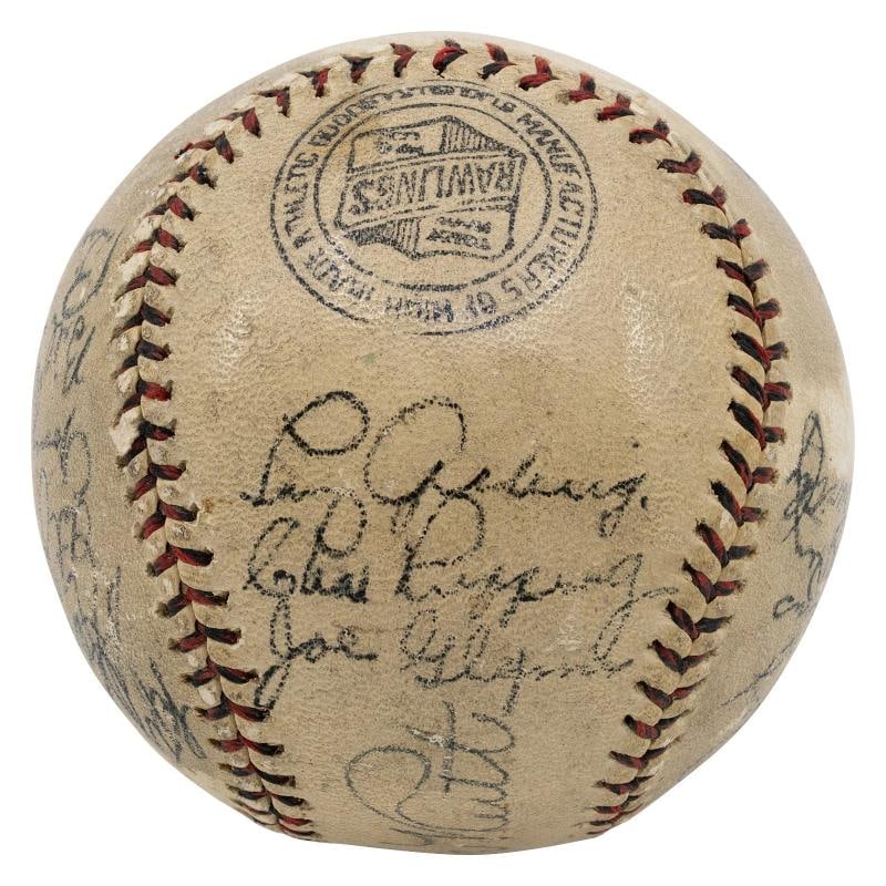 Babe Ruth & Lou Gehrig 1933 New York Yankees Team Signed Baseball JSA COA - 2