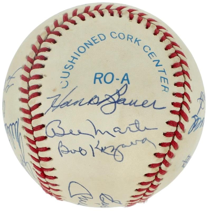 1953 New York Yankees World Series Champs Team Signed Baseball Mickey Mantle BAS - 2