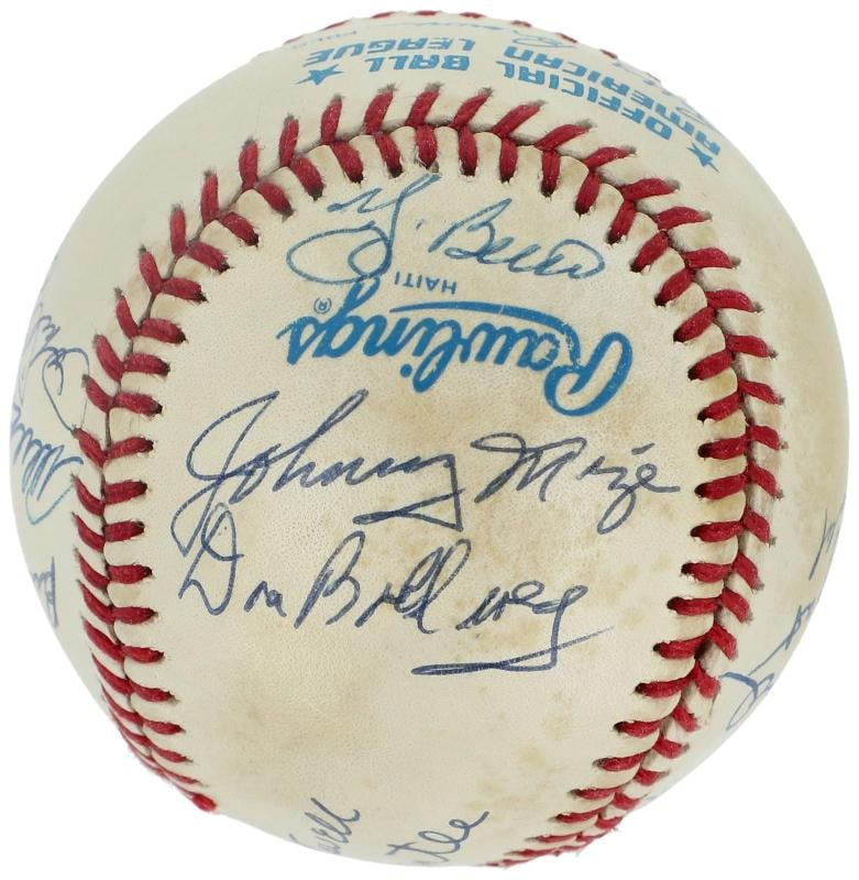1953 New York Yankees World Series Champs Team Signed Baseball Mickey Mantle BAS - 3