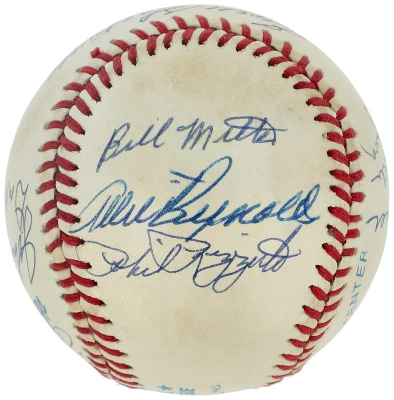 1953 New York Yankees World Series Champs Team Signed Baseball Mickey Mantle BAS - 4