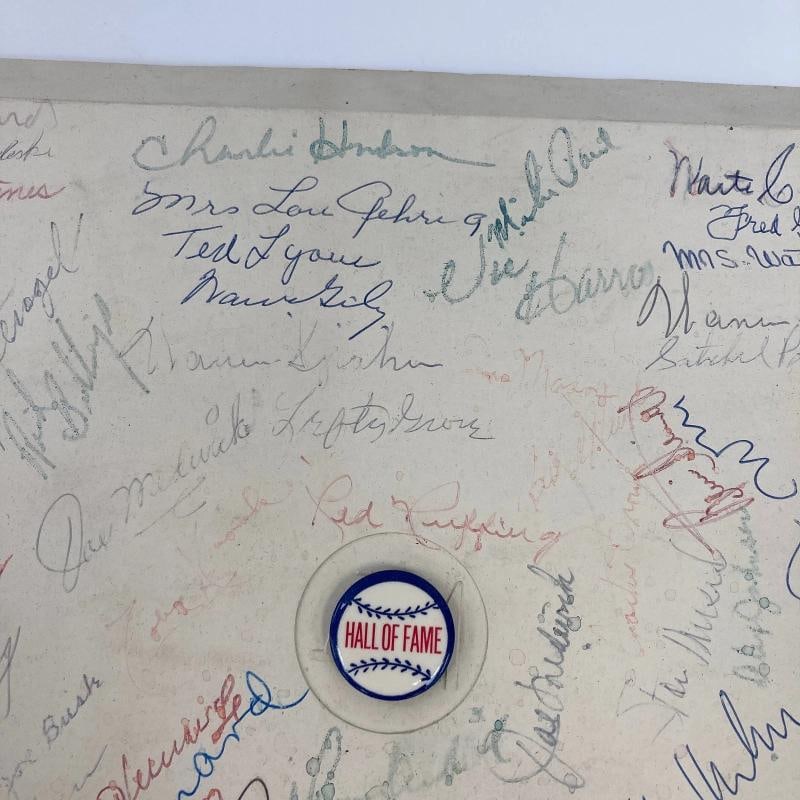 1970's HOF Multi Signed Home Plate 67 Sigs Satchel Paige Beckett COA - 11