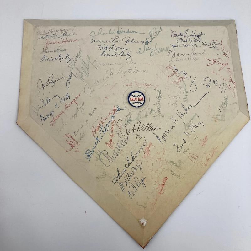 1970's HOF Multi Signed Home Plate 67 Sigs Satchel Paige Beckett COA - 3