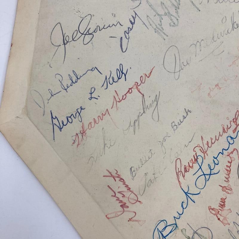 1970's HOF Multi Signed Home Plate 67 Sigs Satchel Paige Beckett COA - 5