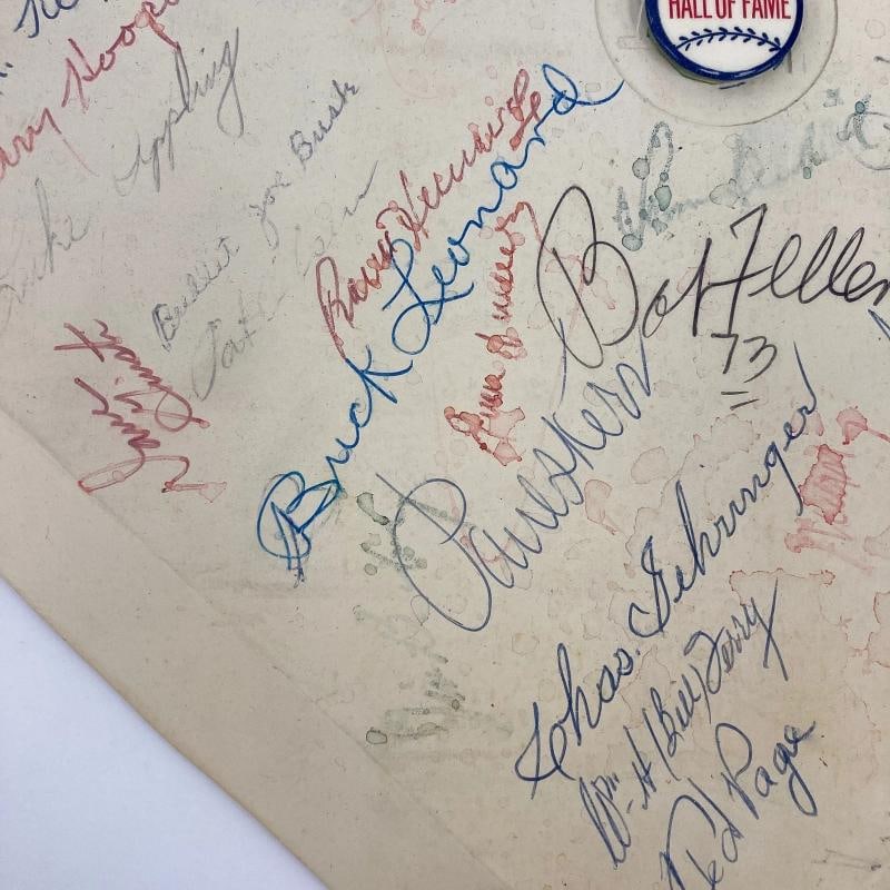 1970's HOF Multi Signed Home Plate 67 Sigs Satchel Paige Beckett COA - 6