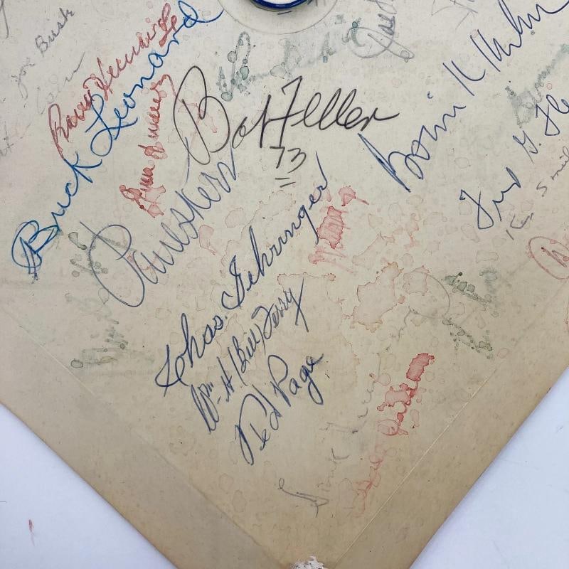 1970's HOF Multi Signed Home Plate 67 Sigs Satchel Paige Beckett COA - 7
