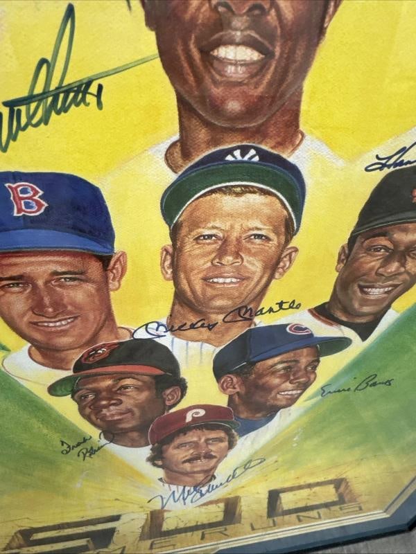 500 Home Run Club Signed Large Photo Litho Mickey Mantle Ted Williams JSA COA - 4