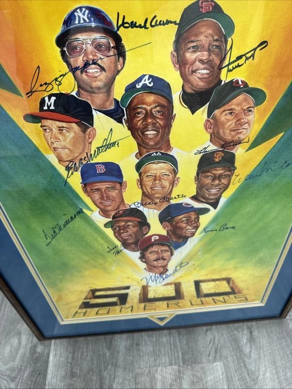 500 Home Run Club Signed Large Photo Litho Mickey Mantle Ted Williams JSA COA - 7
