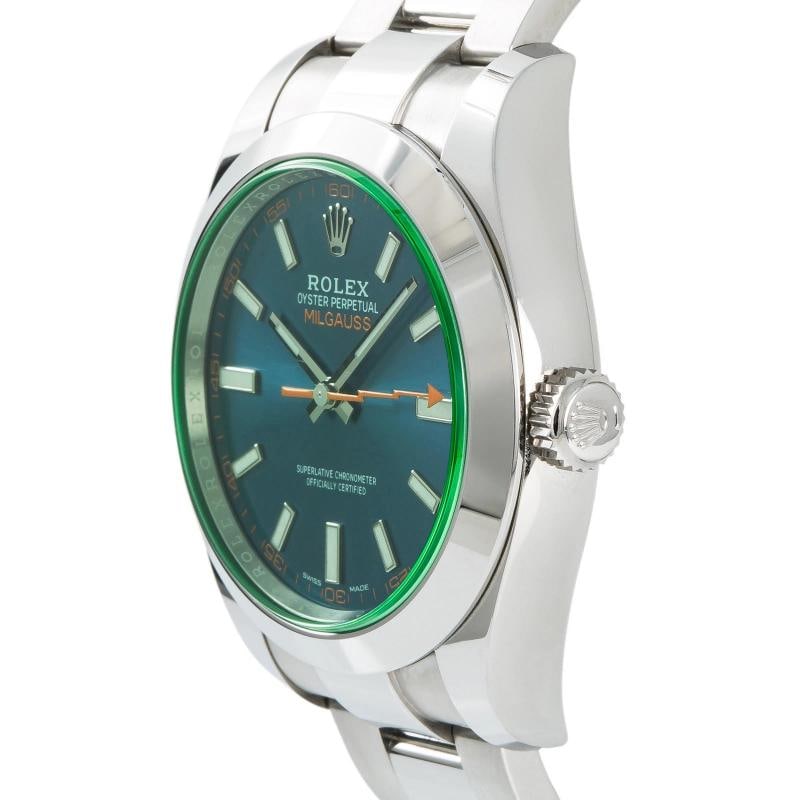 Rolex Milgauss 116400GV SS Oyster Card Auto Blue Dial Men's Watch 40mm - 4