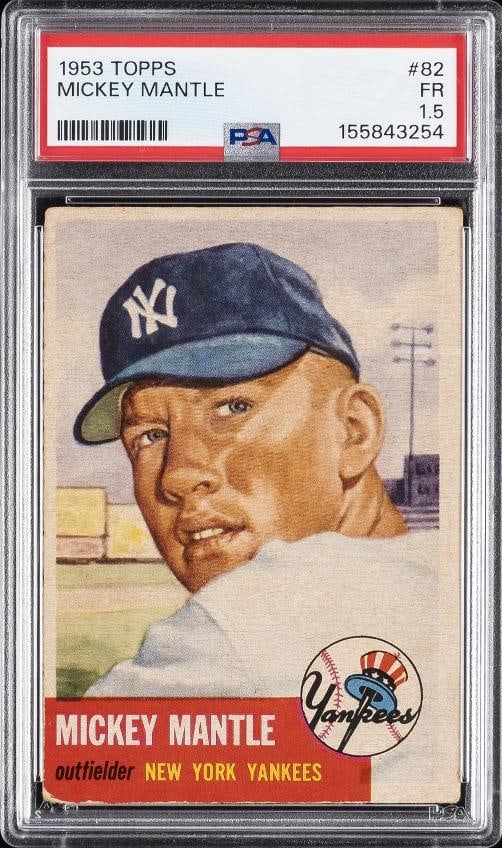 1953 TOPPS #82 MICKEY MANTLE PSA 1.5: Condition: Graded - PSA 1.5: Professionally graded ,Graded: Yes,Sport: Baseball,Type: Sports Trading Card,Set: 1953 TOPPS,Card Name: MICKEY MANTLE,Grade: 1.5,Professional Grader: Professional Sports