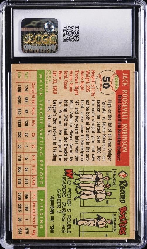 1955 TOPPS #50 JACKIE ROBINSON CGC 6 - 2