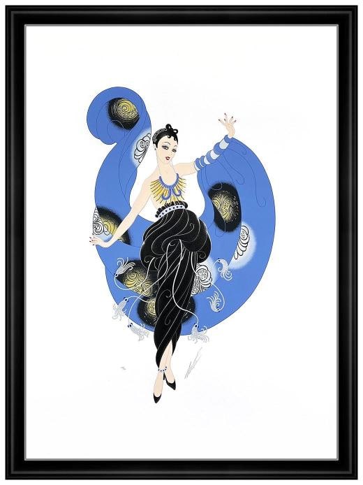 Erte Original A Dream Embossed Serigraph Female Figure Costume Framed Signed Art: Condition: Used,Artist: Erte,Unit of Sale: Single Piece,Image Orientation: Portrait,Signed: Yes,Period: Contemporary (1970 - 2020),Title: A Dream,Material: Paper,Certificate of Authenticity (COA): Yes