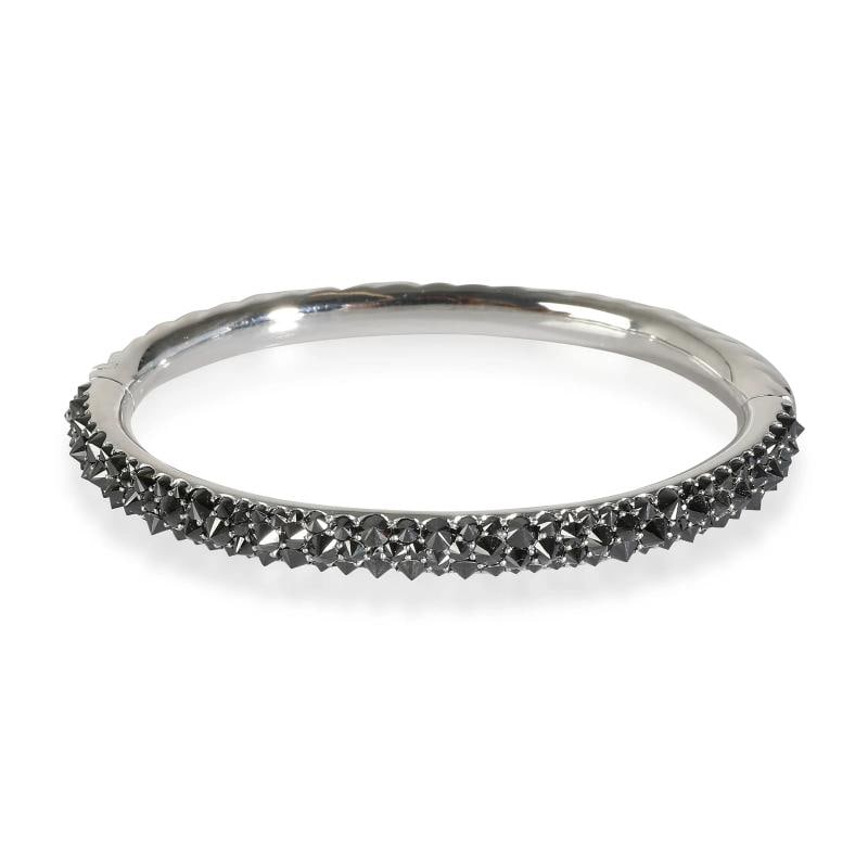 David Yurman White Gold Diamond Reverse Set Bracelet: Condition: Pre-owned - Good,Shape: Round Brilliant,Item Length: 6.5 in,Clasp/Buckle Type: Box with Tongue & Safety,Side Stone Type: Diamond,Side Stone Weight (cts): 4.00,Metal Purity: 18k,With