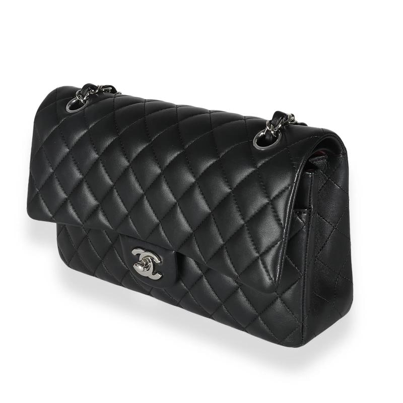 Chanel Black Quilted Lambskin Medium Classic Double Flap Bag - 4