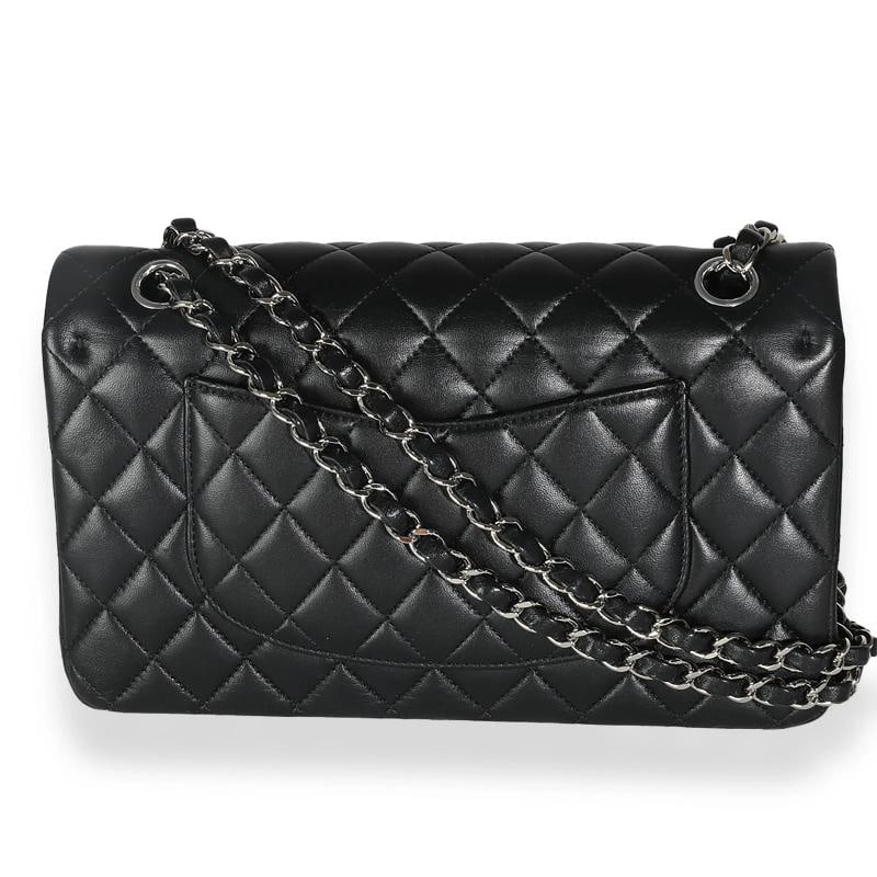 Chanel Black Quilted Lambskin Medium Classic Double Flap Bag - 6