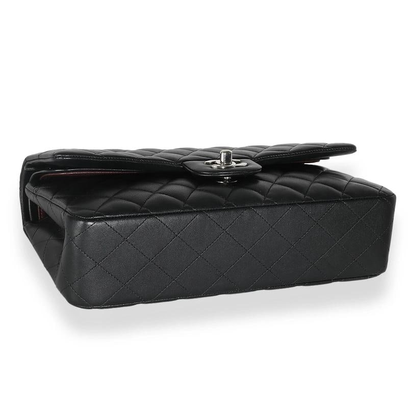 Chanel Black Quilted Lambskin Medium Classic Double Flap Bag - 9