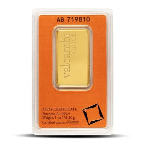 1 oz Valcambi Gold Bar (New w/ Assay) - 2