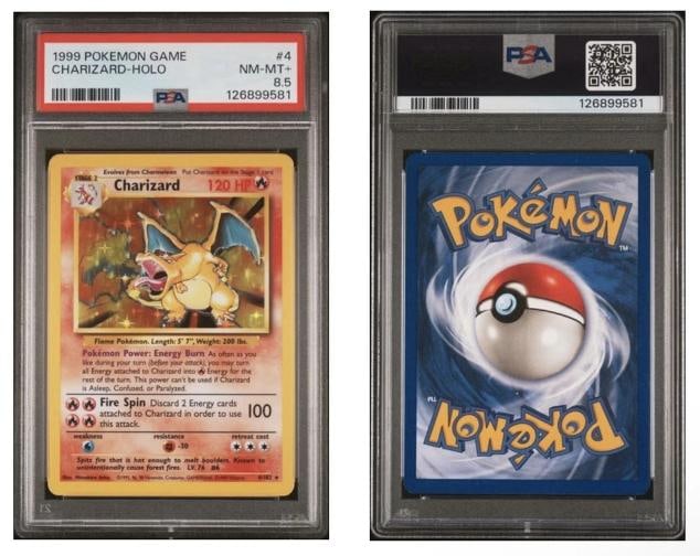 1999 POKEMON BASE SET UNLIMITED #4 CHARIZARD-HOLO PSA 8.5 - 3