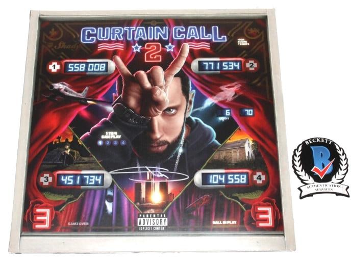 EMINEM SIGNED CURTAIN CALL 2 ALBUM VINYL RECORD SHADY THE DEATH OF BECKETT COA: Industry: Music,Autograph Authentication: Beckett,Original/Reproduction: Original,Country of Origin: United States