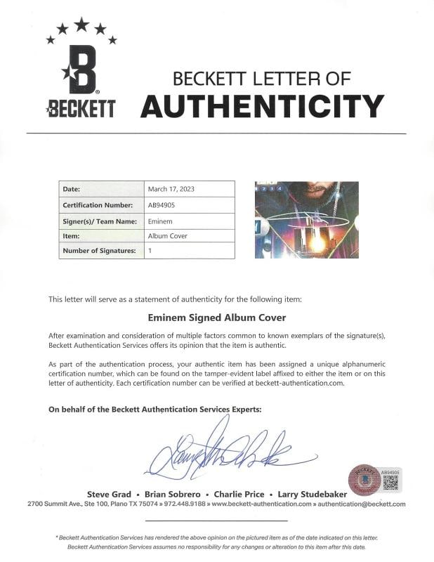 EMINEM SIGNED CURTAIN CALL 2 ALBUM VINYL RECORD SHADY THE DEATH OF BECKETT COA - 3
