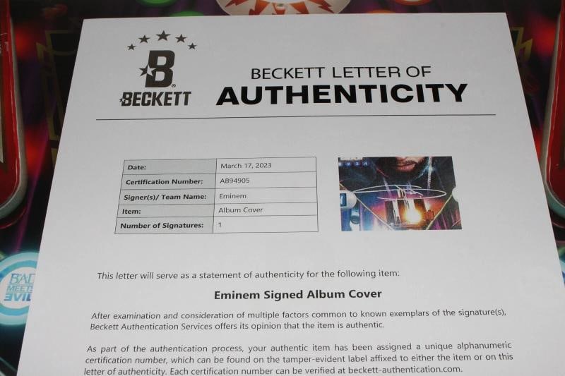 EMINEM SIGNED CURTAIN CALL 2 ALBUM VINYL RECORD SHADY THE DEATH OF BECKETT COA - 6