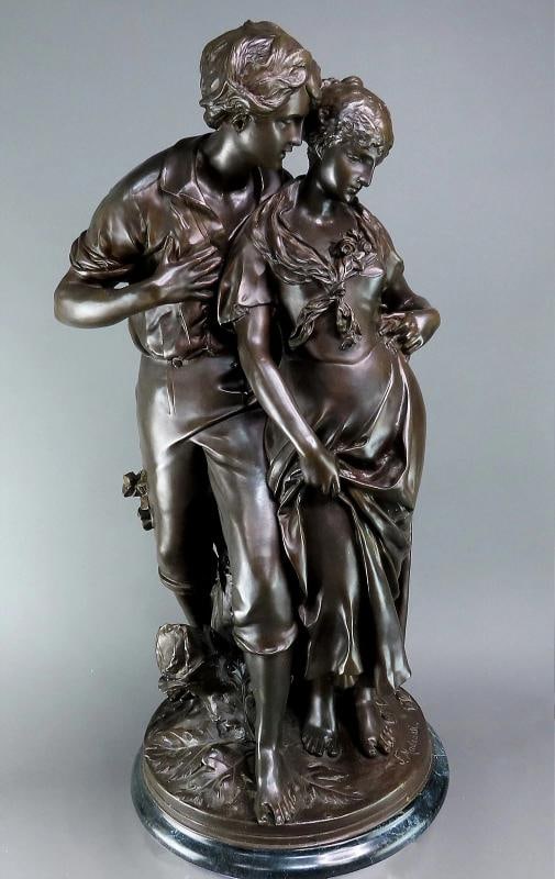 Luca Madrassi Italian French Bronze 30" Statue The Lovers d'Amoreaux PICKUP ONLY (1 of 6)