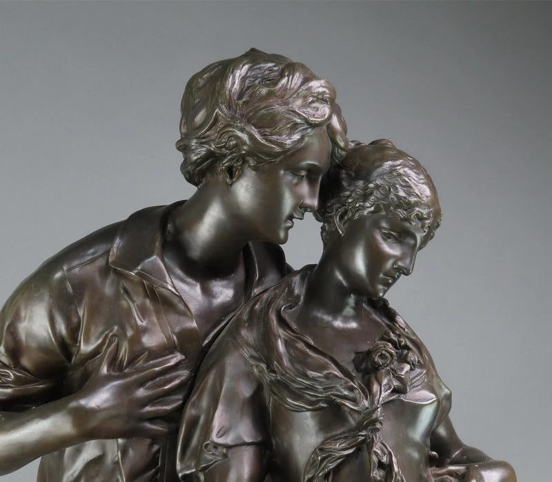 Luca Madrassi Italian French Bronze 30" Statue The Lovers d'Amoreaux PICKUP ONLY - 2