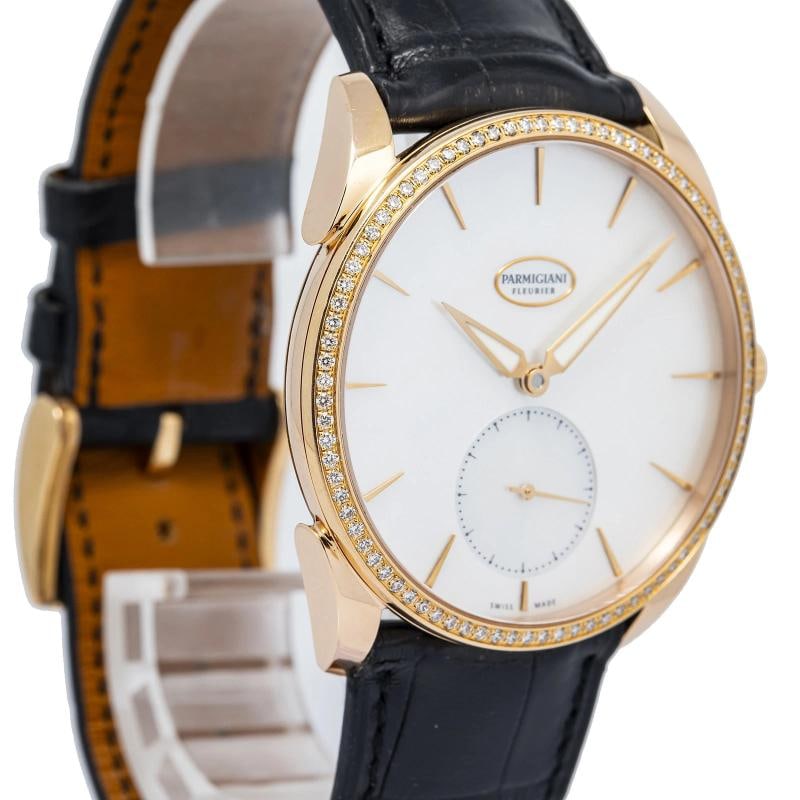 Parmigiani Fleurier Tonda 1950 SERVICED 18K Rose Factory Diamond MOP Dial 39mm - 4