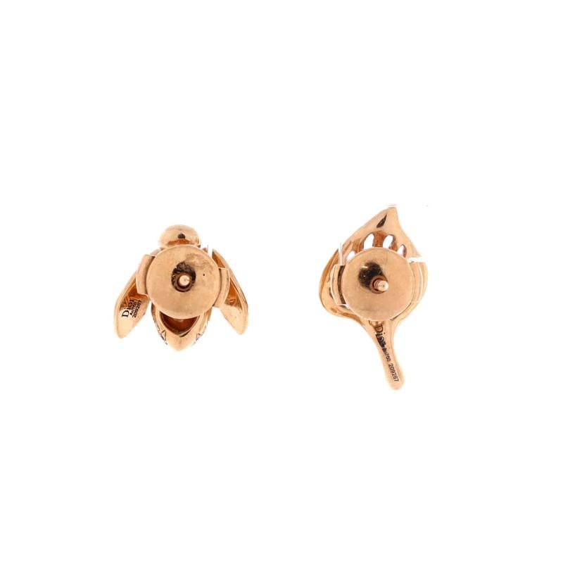 Christian Dior La Rose Dior Pre Catelan Earrings 18K Rose Gold with Diamonds - 3