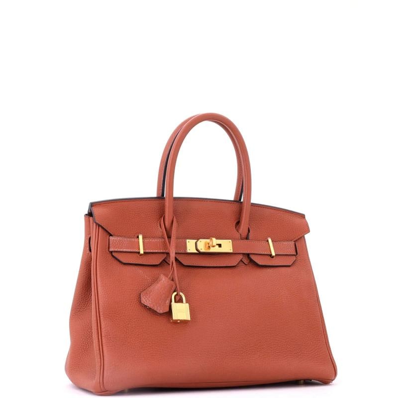 Hermes Birkin Handbag Brown Togo with Gold Hardware 30 - 3